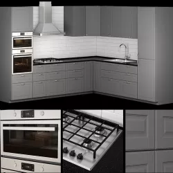 kitchen bodbyn gray L-shaped 3D model