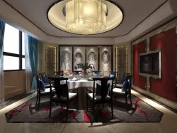 Light private dining room space 32 3D model