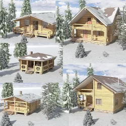 Log Houses 3D model