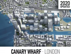 London - Canary Wharf Low-poly 3D model