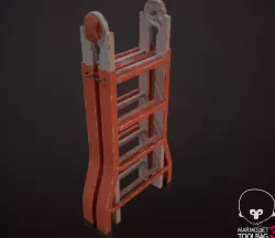 Low Poly Exterior Game Asset - PBR Metallic Ladder Prop Low-poly 3D model