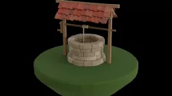 Low poly well Low-poly 3D model