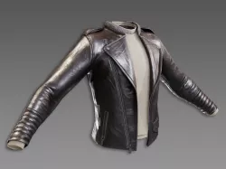Lowpoly PBR Leather Jacket Low-poly 3D model
