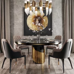 luxxu Charla Dining Chair Table 3D model