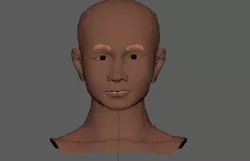 Male head basic model Low-poly 3D model