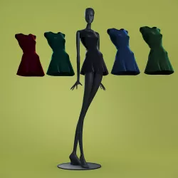 Mannequin 601 coll 60 dress 01 3D model