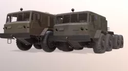 MAZ-537  military truck Low-poly 3D model