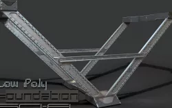 Metal Foundation - Game Ready - VR AR Low-poly 3D model