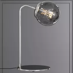 Modo Desk Lamp Polished Nickel and Gray Glass 3D model