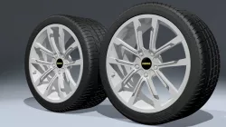 Momo Quantum alloy wheels with PZERO tires 3D model
