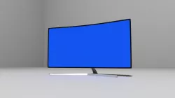 Monitor with curved screen 3D model