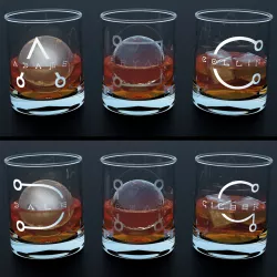 Monogram Whisky tumbler glass V2 futuristic 3D model