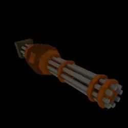 Mounted Minigun Low-poly 3D model