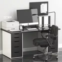 Office Workplace with Alex Table and Alefjall Chair 3D model