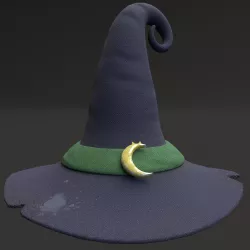 Old Magic Witch Hat 3D model