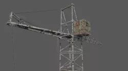 Old Rusty Small Construction Crane Low-poly 3D model