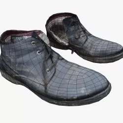 Old Shabby Shoes Low-poly 3D model
