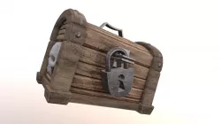 Old wood chest 3D model