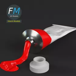 Paint tube open 3D model