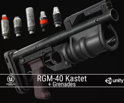 PBR Russian RGM-40 Kastet and GP-25 Grenades Low-poly 3D model