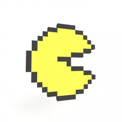 Pixel Pacman v1 001 Low-poly 3D model