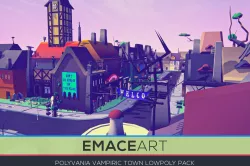 PolyVania Vampiric Town LowPoly Unity Pack Low-poly 3D model