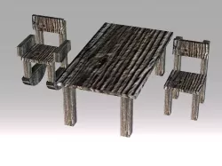 Poor Carpenter furniture collection Low-poly 3D model