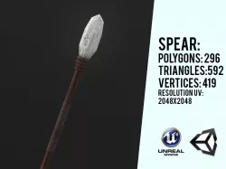 Primitive Stone Spear Low-poly 3D model