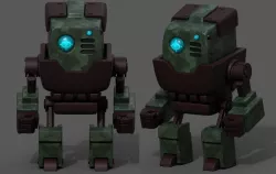 Robot cyborg scifi space millitary fantasy Cartoon design  Low-poly 3D model