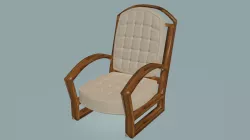 Rounded arms lounge chair 3D model