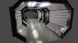 Sci-fi Corridor Retro Low-poly 3D model
