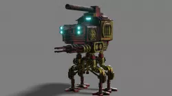 sci fi steampunk Spider tank 3D model