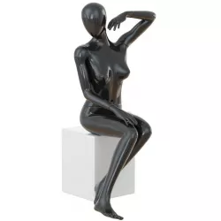 Seated black female mannequin 48 3D model
