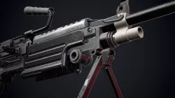 Semi Automatic Rifle FN M249S PARA  Low-poly 3D model