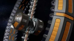 Space station with artificial gravity ring 3D model