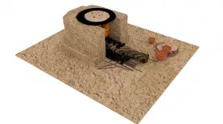 stove village lowpoly fbx obj mb ma uv unwaraping  texture  Low-poly 3D model