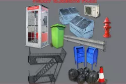 Streets Elements Pack -PBR-  Low-poly 3D model