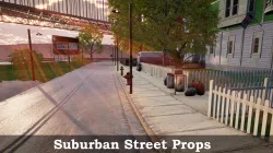 Suburban Street Props Collection Low-poly 3D model