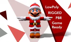 Super Mario Santa Christmas Version  Low-poly 3D model