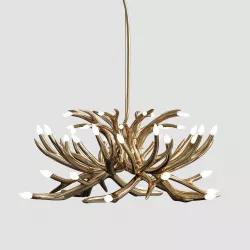 Superordinate Antlers chandelier 24 antlers gold von Roll Hill 3D model