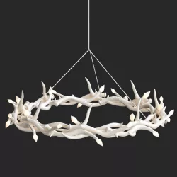 Superordinate Antlers chandelier 27 antlers ring white  3D model