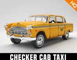 Taxi Car Old  Checker Cab Taxi Chicago 3D model