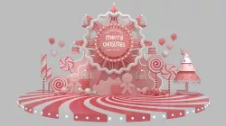 the ferris wheel art shoppingmall decoration stage design  3D model