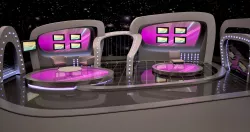 TV Talk Show Studio Set Scene 3D model