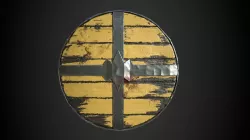 Viking historical yellow shield Low-poly 3D model