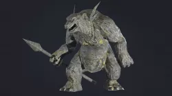 Warrior Bear Statue Low-poly 3D model