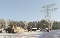 WINTER base CLEAR SKY Low-poly 3D model