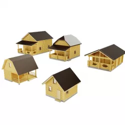 Wooden houses 3D model