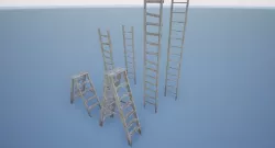 Wooden Ladder Low-poly 3D model
