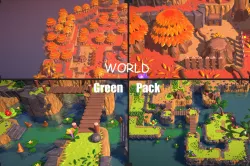WORLD green Pack Low-poly 3D model